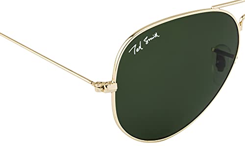 Image of Ted Smith Mens Womens Polycarbonate Uv Protection Metal Pilot Sunglasses
