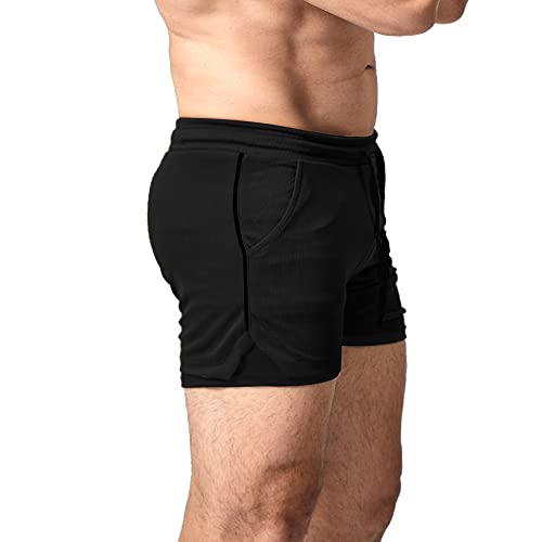 EVERWORTH Men's 2 in 1 Workout Shorts 5" Quick Dry Gym Shorts Bodybuilding Short Shorts Compression Shorts with Zipper Pocket2