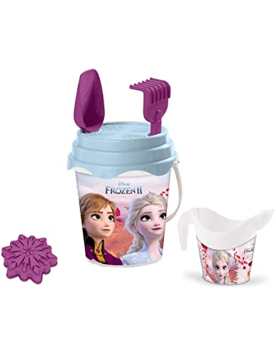 Mondo Toys - BUCKET SET + WATER CAN FROZEN - Seau 17 cm avec cruche pour eau - Jouet de plage (6 pièces) pour enfants - 28194