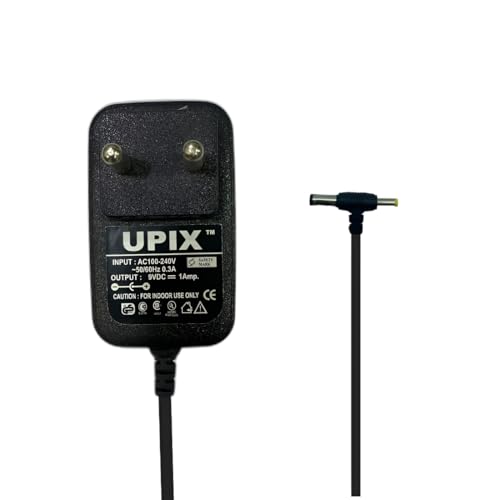 Upix 9V 1A Power Adapter (with DC & Sony Pin), Power Supply AC Input 100-240 V for Music Keyboard, Piano, Guitar Pedals, Certain Audio Equipment, Toys, Cordless Phones, Electronic & IT Gadgets