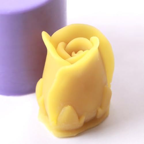 Molde de silicona de capullo de rosa profundo para repostería tridimensional detallada 5