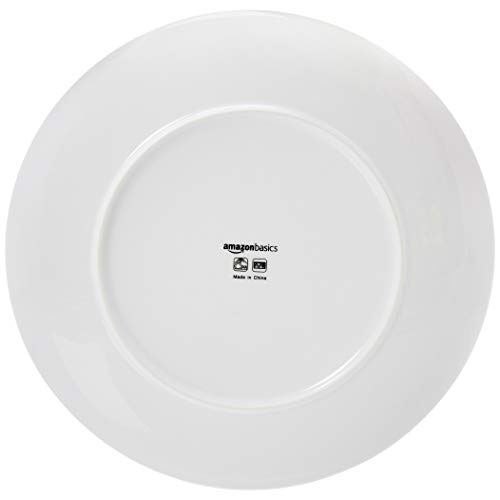 AmazonBasics 18-Piece Kitchen Dinnerware Set, Plates, Dishes, Bowls, Service for 6, White Embossed Porcelain - Thumbnail 3
