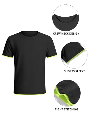 Image of Somaibo Boys Athletic Shirts Mesh Kids Short Sleeve T-Shirts Quick Dry Youth Activewear Tops for Teens