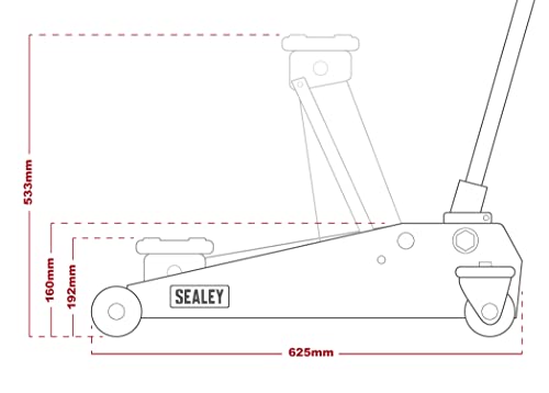 Cric rouleur 3 tonnes Sealey 1153SUV pour résoudre le levage difficile des 4x4 - 6