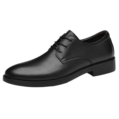Mens Oxford Dress Shoes Lace Up Evening Cap Toe Design Spanish Leather Non Slip Rubber Sole Slip Resistant Anti-Slip Prom Wedding