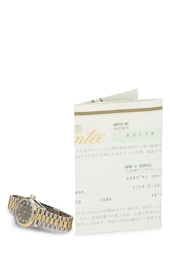 Pre-Loved 18K Yellow Gold & Diamond Jurassic Tridor Datejust 69179 26mm, Grey2