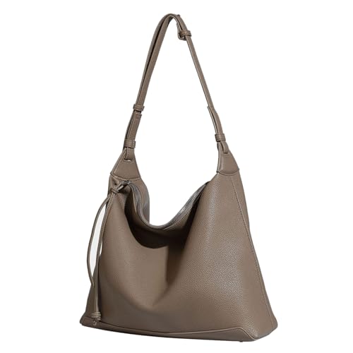 Sac à main assorti aux aisselles Morain grand volume gris en cuir PU