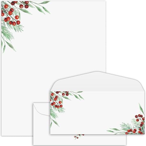 Papier à en-tête avec enveloppes Lettre au Père Noël 50 feuilles pour imprimante 21,6x27,9cm