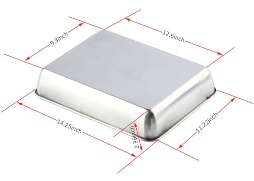 Sheet Pan,Cookie Sheet,Heavy Duty Stainless Steel Baking Toaster Oven Jelly Roll Deep Edge,Superior Mirror Finish, Dishwasher Safe (14.25x11.22x2.36 inches) by meleg otthon - Image 2