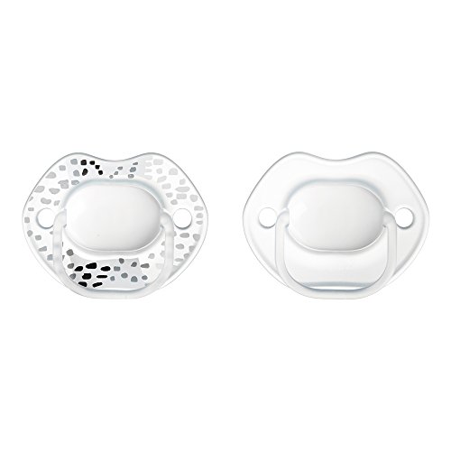 Tommee Tippee Street Smart Pacifiers, Symmetrical Design, BPA-Free Silicone Binkies, 0-6m, 2-Count
