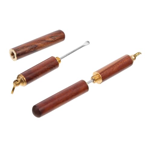 FRCOLOR 2pcs Wooden Ear Spoon Ear Pick Wood Tools Ear Spoon Cleaner Vaccum Cleaner Ear Wax Cleaners Ear Wax Cleaning Tools Durable Ear Scoops Travel Cleaning Supplies Sandalwood Vintage