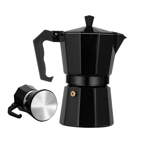 Cafetera de cocina genérica con válvula de seguridad, mango antirgrietas, cafetera italiana para bebidas, para estufa de cerámica, gas alcohólico, lata italiana, tapa y oficina, casa de viaje