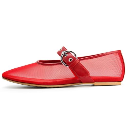 Image of Ballet Flats Mesh Shoes for Women Mary Janes Flats