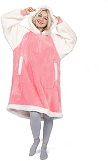 Winthome Oversized Sherpa Blanket Hoodie, Warm and Cozy Wearable Hooded Sweatshirt Blanket with Zip-up Hoodie for Adult Men Women Teens
