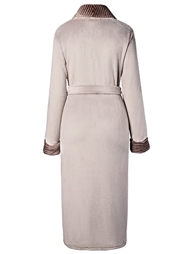 Sioro Women Flannel Fleece Robe Warm Plush Long Bathrobe For Women Fuzzy Winter Nightgown #TOP2