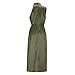 Women's Satin Dress Elegant Sleeveless Mock Neck Cocktail Party Maxi Dresses Halter Neck Party Fashion Dresses Army Green L