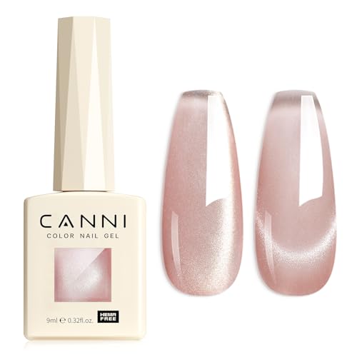 CANNI Esmaltes Semipermanentes de Uñas en Gel Ojo de Gato marron rose Cat Eye Gel Polish Pintauñas Semipermanentes Apto Para Principiantes Manicura 9ml