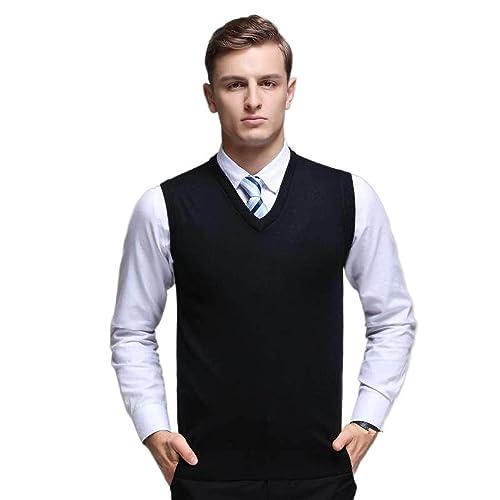 Gilet en cachemire pour hommes, maille de qualité supérieure et col en V
