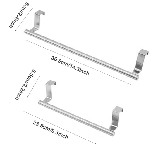 Over the Door Towel Rack – Drilling-Free Stainless Steel Towel Holder for Kitchen and Bathroom – 23.5cm Anti-Slip Design - Image 2