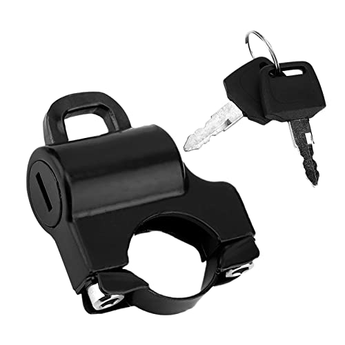 Ebtools pour serrure antivol casque noir pour motorcycle helmet lock Serrure de casque pour moto, guidon de 22 mm Cadenas de verrouillage de sécurité universel pour casque de moto avec 2 clés(noir)
