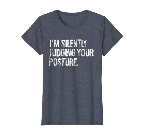 I'm Silently Judging Your Posture Funny Chiropractor T-Shirt, Women, Heather Blue, 3X-Large