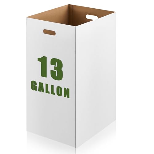 Image of 1 Pcs 13 Gallon Cardboard Trash Cans Disposable and Reusable Corrugated Cardboard Cans Recycling Bins Bulk with 2 Garbage Bags for Parties Events (13 Gallon)