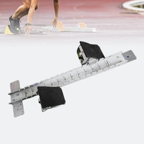 Blocco di partenza in lega di alluminio da 78 cm, blocco di partenza in plastica da 78 cm, blocco di partenza in plastica, ausilio speciale per la corsa per gare di atletica leggera, argento