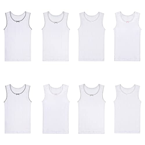 Buyless Fashion Girls Tank Tops - Sleeveless Cami Tanks Cotton Undershirts for Dance Gymnastics, Kids & Toddler Size (8 Pack)2
