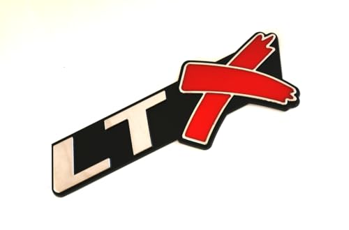 Image of 2pcs LTX Emblems Side Rear Lid Trunk 3D Badge Replacement for Chevy Corvette LS LT ZL SS LTX (Chrome Red), EI-SilveCutom#2