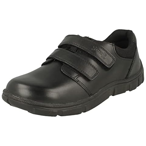 Start-rite Boys Black Leather Riptape School Shoes Cover
