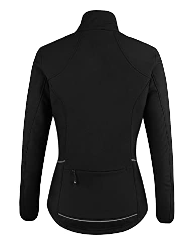 Baleaf Women's Cycling Jacket Windproof Thermal Winter Running Cold Weather Gear Waterproof Softshell Warm Black Size L #TOP1