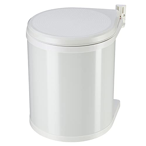 Hailo Compact-Box M Trash Can, 4 Gallon, Lid-Lift, Small Kitchen Bin, White