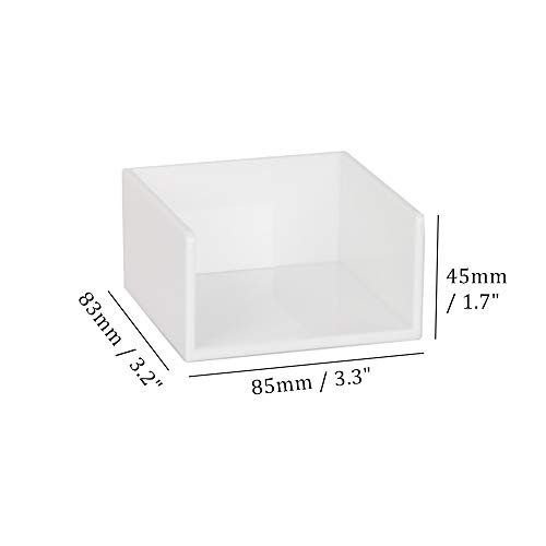 Simple Memo Holder White Self Stick Notes Cube Dispenser Case PS Notepad Cards Holder Case 3x3 Inch for Office Home School Desk Organizers (White)