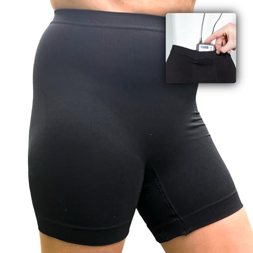 URSA Shorties: Form-fitting shapewear for women with 3 microphone transmitter pouches. Comfortable