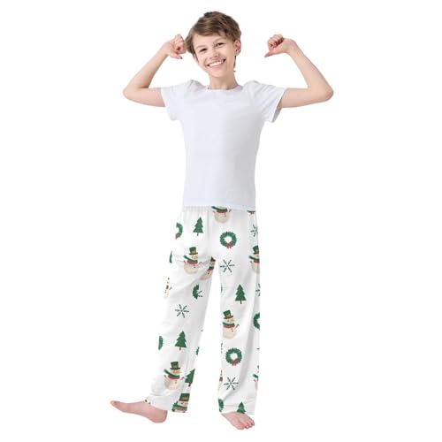 Boys' Pants Christmas Tree Snowmen Snowflake Long Bottoms Jogger Pants Elastic Waist Trousers with Pockets S-XL2