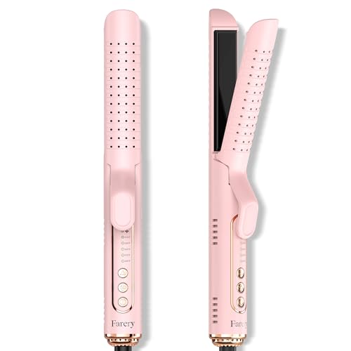 Farery Chill Set Soft-Air Curling Iron with Cooling Air Vents, 2-in-1 Hair Straightener and Curler,...
