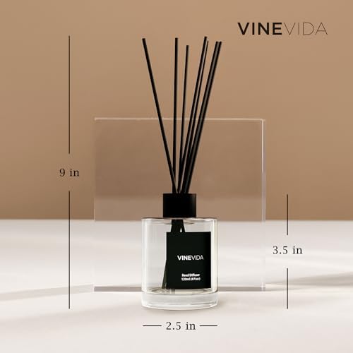 VINEVIDA Reed Diffuser for Home & Bathroom | Long-Lasting Scent Sticks Set | Oil Stick Diffuser | Bathroom Scent - Room Fragrance No. 3100 - Inspired by: Tobacco and Vanilla - Thumbnail 3