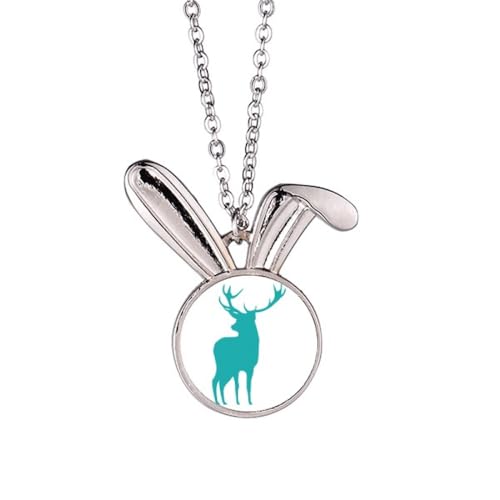 Collier cerf en bois bleu une idée de cadeau poétique pour passionnée de nature