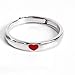 Caiyao 2 Pcs Sun Moon Matching Rings Set Couple Friendship Lover Open Adjustable Rings Minimalist Heart Engagement Wedding Bands Simple Multi-Style Jewelry for Him Her Lover Couples - Heart