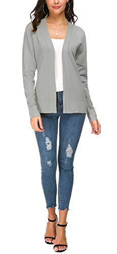 Image of EXCHIC Women's Long Sleeve Open Front Cardigan Sweater Lightweight Casual Knit Sweaters