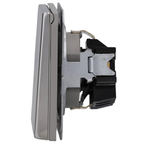 Prise avec cache rabattable Jung ES1520KIKL en acier inoxydable - 3