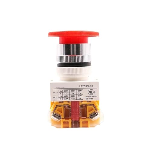 Bouton d'arrêt d'urgence LAY7-11ZS rouge et vert, 1 tête de champignon avec interrupteur 1 pièce