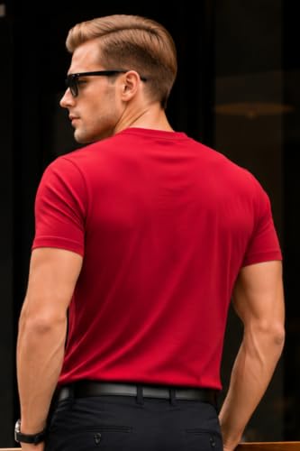 Image of Parcel Yard Men's Cotton Rich Solid Polo Tshirt | Collar Tshirts | Half Sleeves | Plain-Regular Fit