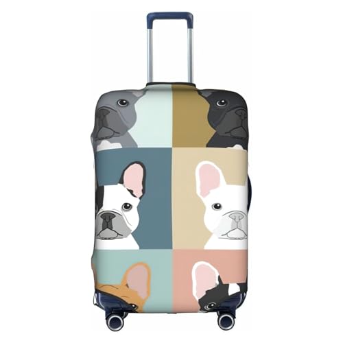 Housse de bagage bouledogue français blanc XL pliable pour voyage