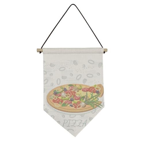 Drapeau en toile italienne avec oignon et tomate pour décoration murale