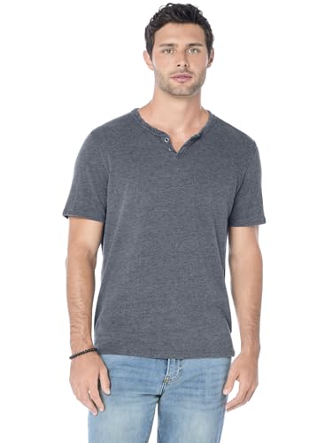 Lucky Brand Men's Burnout Button Notch Neck Shirt