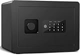 Home Safe Fingerabdruck Passwortsperre Elektronischer Safe Sicherheitsaktenschrank Multifunktionale Aufbewahrungsbox(Black,Password)