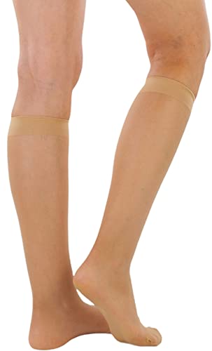 Image of ToBeInStyle Women's Pack Of 6 Pairs Sheer Knee-Hi Nylon Solid Socks