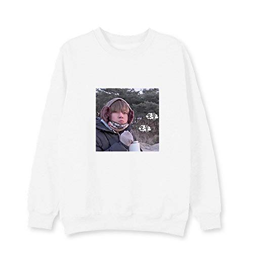 Preisvergleich Produktbild BTS Kapuzenpullover V Same Style Sweater Damen Sweatshirts (S, Weiße)