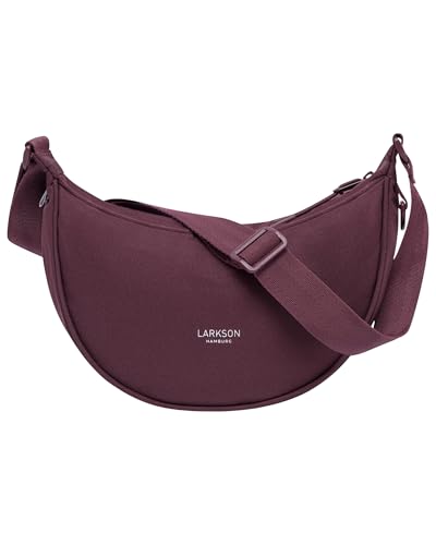 LARKSON Sac Bandoulière Femme Rouge - Solveig Small - Sac a Main Tendance pour Voyage, Shopping, Quotidiens - Petit Sacoche Demi Lune - Imperméable